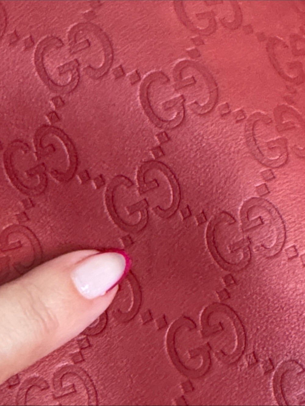 Gucci Red Monogram Leather Hobo Shoulder Bag - Picture 13 of 16